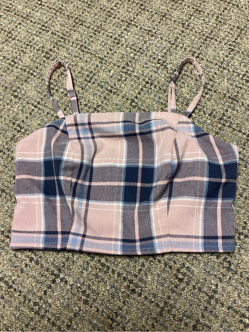 Aeropostale Plaid Pink and Navy Crop Cami Top * Size XS